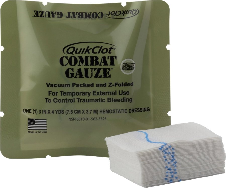 Αιμοστατικός Επίδεσμος QuikClot Combat Gauze Z-Fold