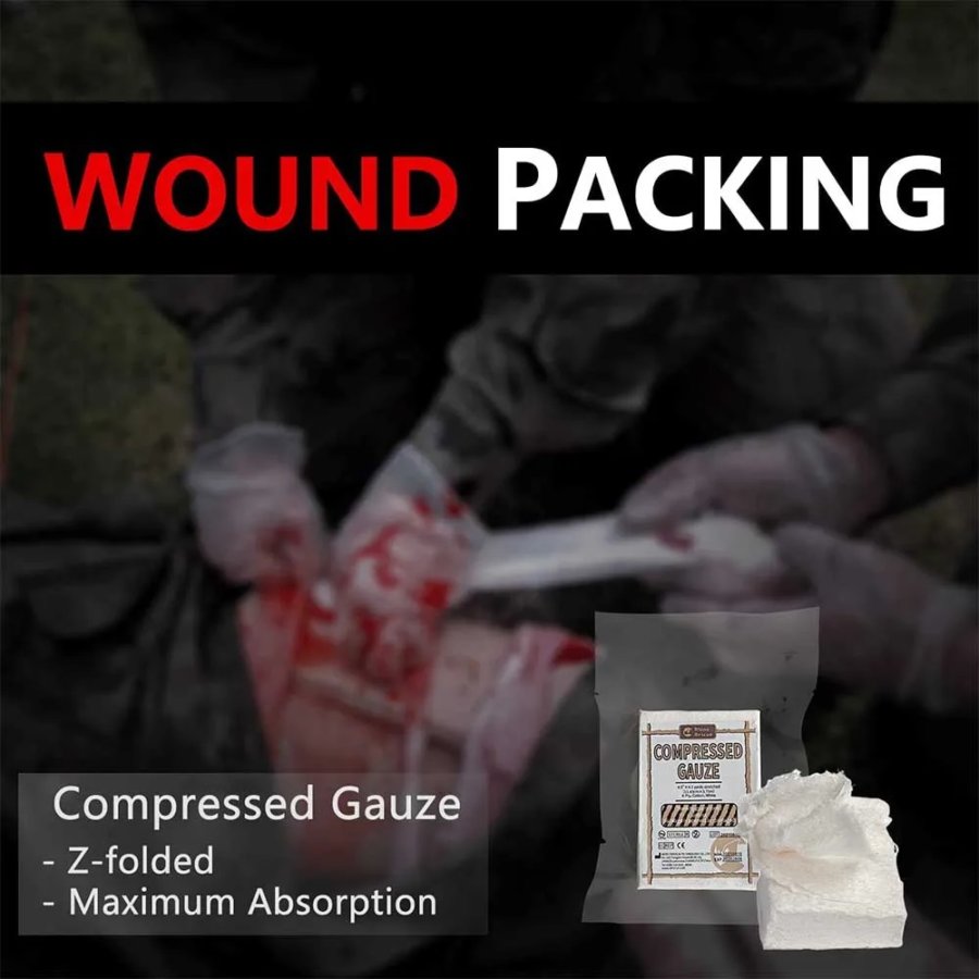 Rhino Rescue Compressed Gauze Αιμοστατική Γάζα Εμποτισμού Z-Fold