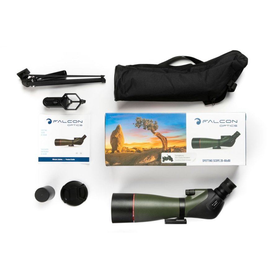 ΤΗΛΕΣΚΟΠΙΟ FALCON Optics Spotting Scope 20-60×80, Black