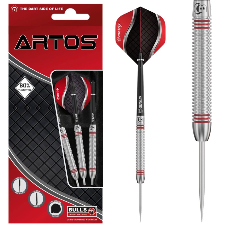 ΒΕΛΑΚΙΑ DART BULL'S, Steel Darts, Artos, AR3, Red, 24g