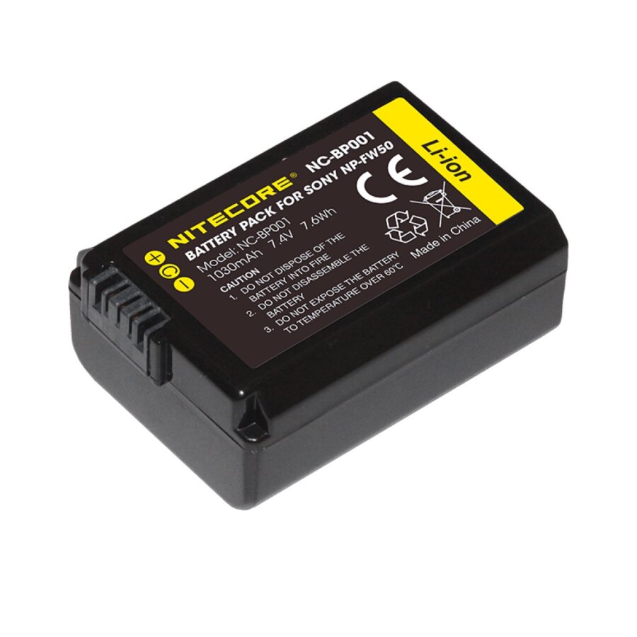 ΜΠΑΤΑΡΙΑ NITECORE for SONY NP-FW50, 7.4V, 1030mAh, 7.6Wh