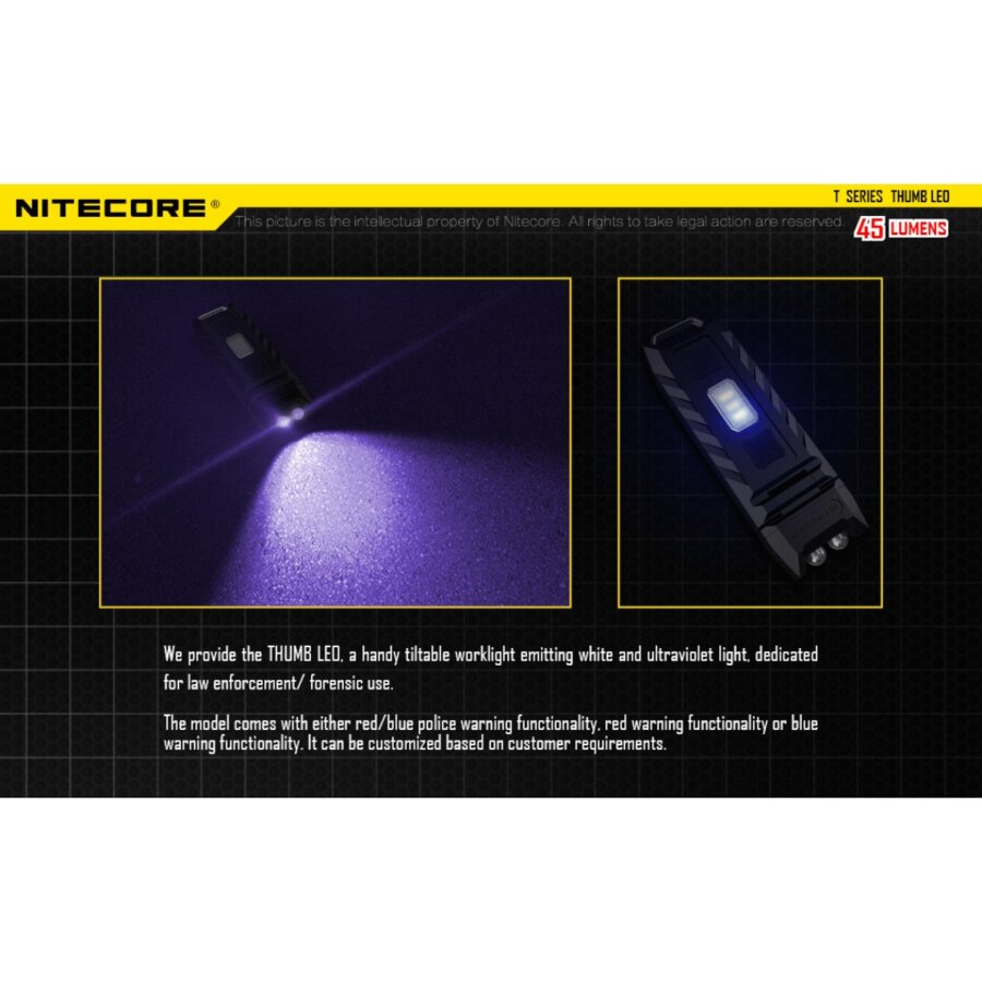 ΦΑΚΟΣ LED NITECORE THUMB s/n, rechargable, 85lumens