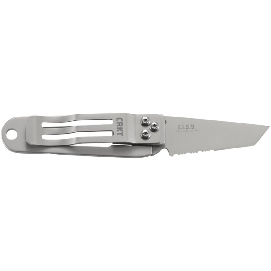 CRKT K.I.S.S. SILVER W/TRIPLE POINT SERRATIONS