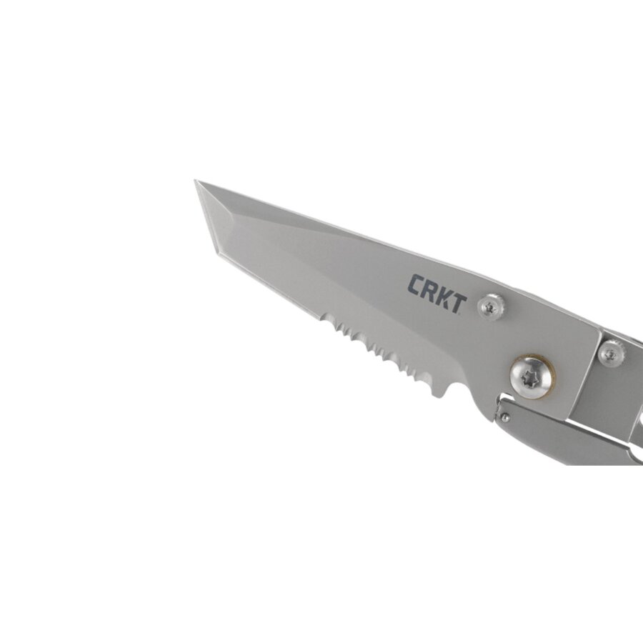 CRKT K.I.S.S. SILVER W/TRIPLE POINT SERRATIONS