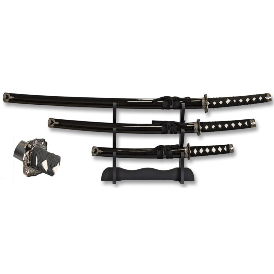 ΣΠΑΘΙΑ TOLE10 Set black katanas, Total size: 46/71/95 cm, 32599