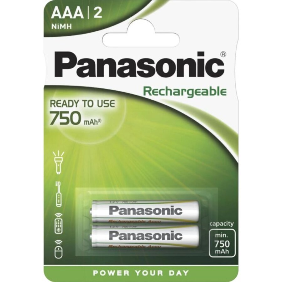 ΜΠΑΤΑΡΙΑ PANASONIC Ni-MH AAA 750mAh Ready to use (τιμή Ζεύγους)