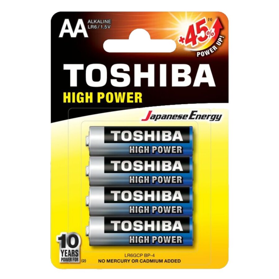 ΜΠΑΤΑΡΙΑ TOSHIBA High Power Alkaline, LR06 AA BL4 (τιμή τετράδας)