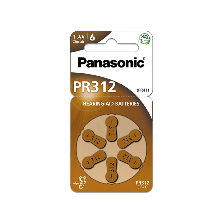 ΜΠΑΤΑΡΙΑ PANASONIC PR312 – Ακουστικών 6άδα