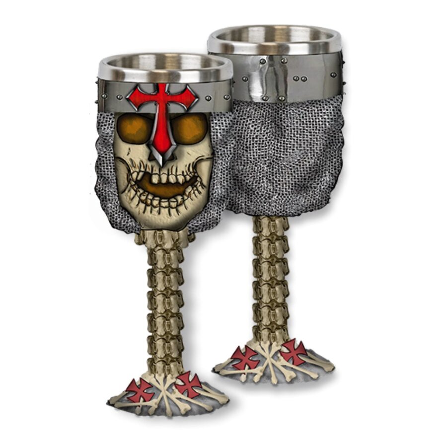 ΠΟΤΗΡΙ ΔΙΑΚΟΣΜΗΤΙΚΟ TOLE10 Skull goblet. Templar Cross, 39419
