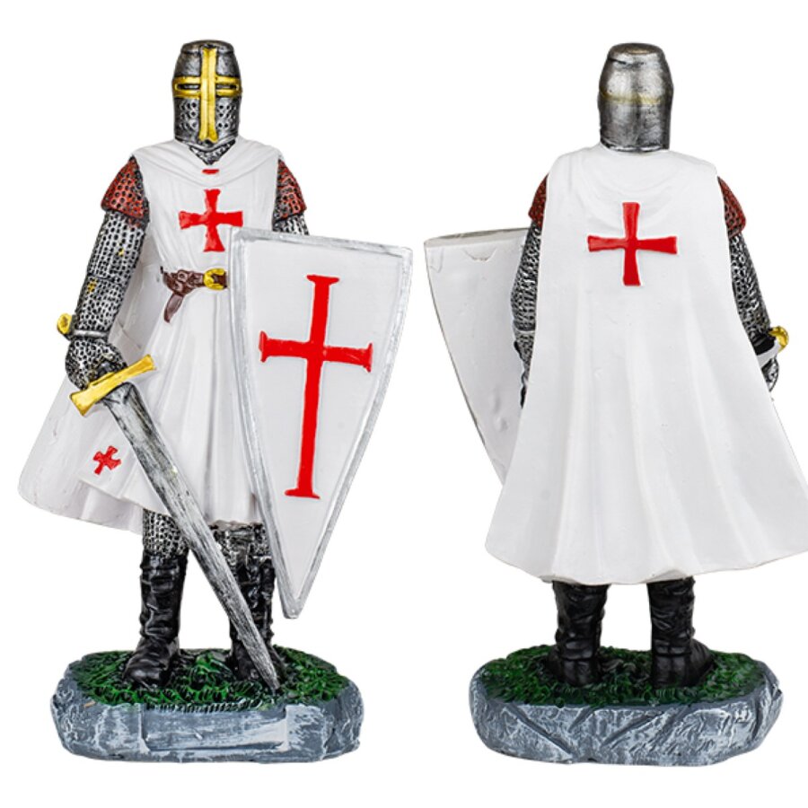 ΦΙΓΟΥΡΑ ΔΙΑΚΟΣΜΗΤΙΚΟ TOLE10 White Shield-sword resin Templar Knight, 18cm, 39509