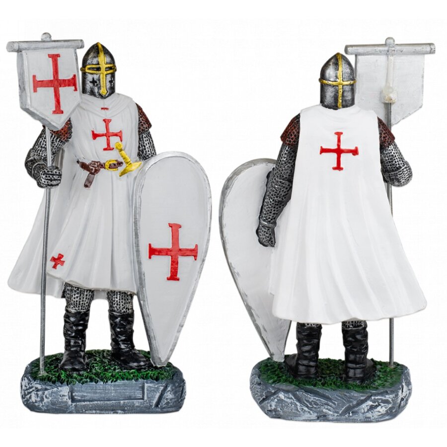 ΦΙΓΟΥΡΑ ΔΙΑΚΟΣΜΗΤΙΚΟ TOLE10 Shield-flag resin white Templar. 18 cm, 39503