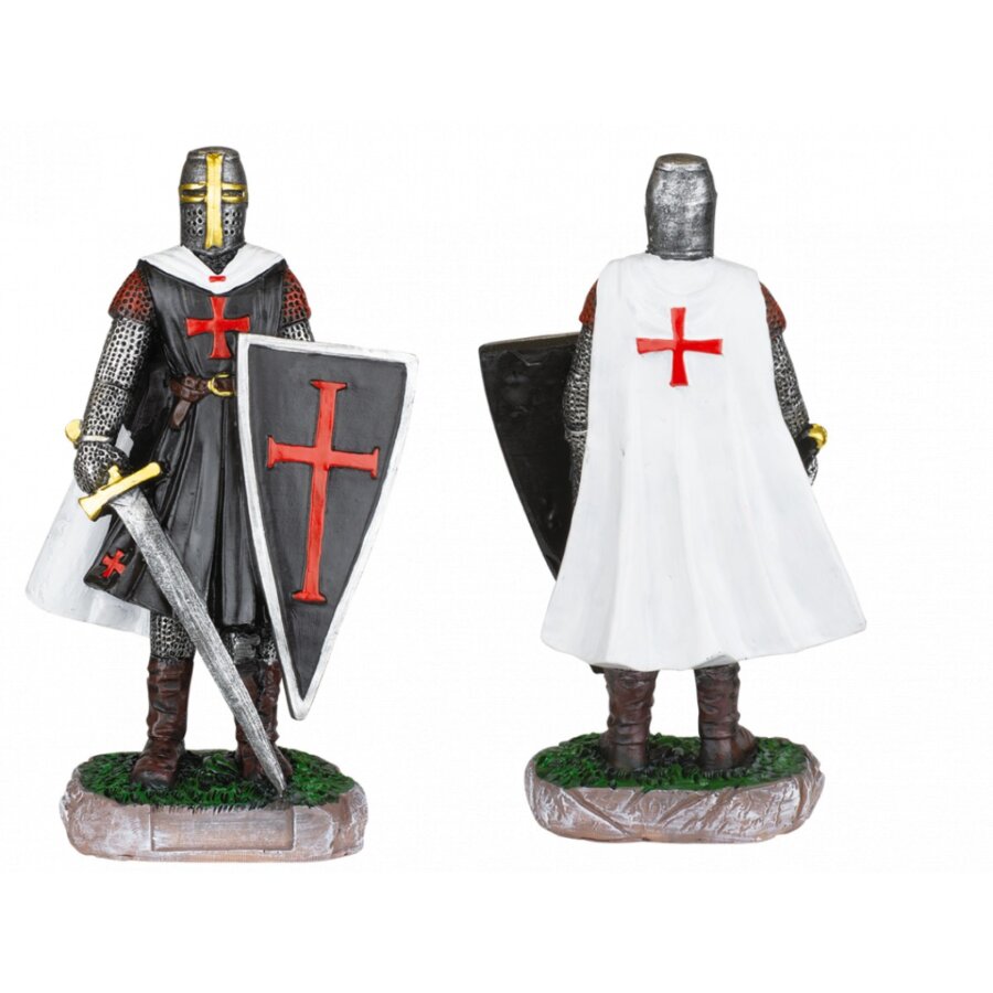 ΦΙΓΟΥΡΑ ΔΙΑΚΟΣΜΗΤΙΚΟ TOLE10 Shield-sword black-white resin Templar 18cm, 39530