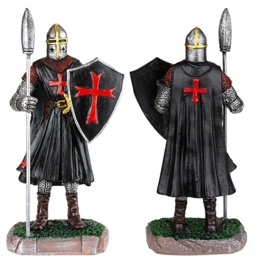 ΦΙΓΟΥΡΑ ΔΙΑΚΟΣΜΗΤΙΚΟ TOLE10 Shield-spear black Templar Knight. Resin, 18cm, 39521