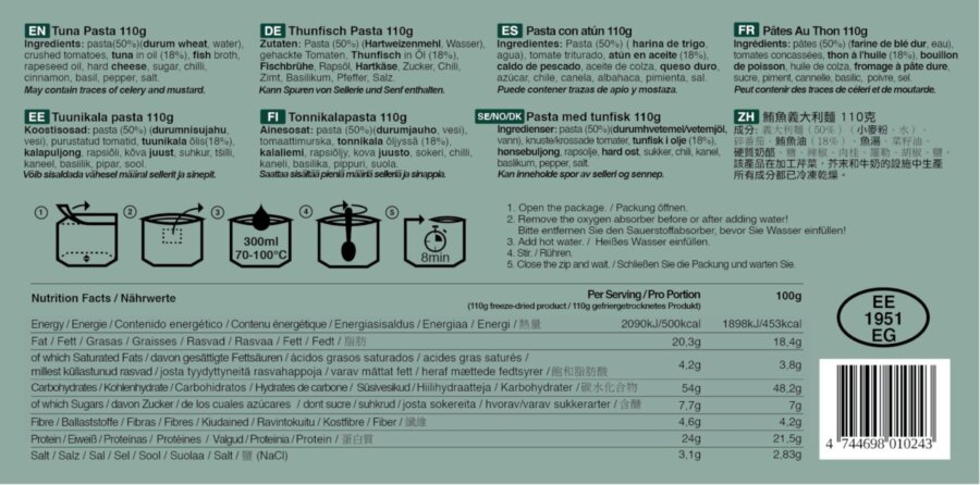 Tactical Foodpack τροφή επιβίωσης Tuna Pasta