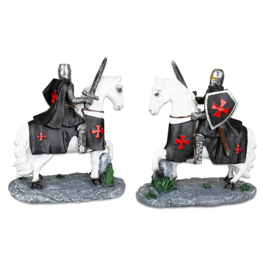 ΦΙΓΟΥΡΑ TOLE10 White horse. Black Templar with sword. 8cm, 39574