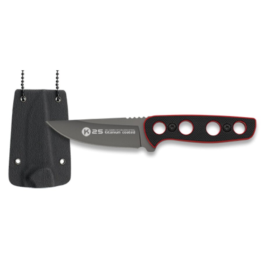 ΜΑΧΑΙΡΙ K25 G10 knife. Red-black. 13.50cm, 32690