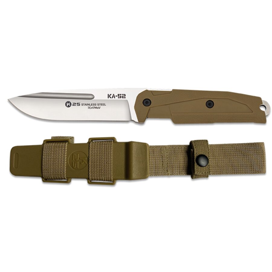 ΜΑΧΑΙΡΙ K25 KA-52 knife. Coyote rubber handle, 11.50cm, 32687