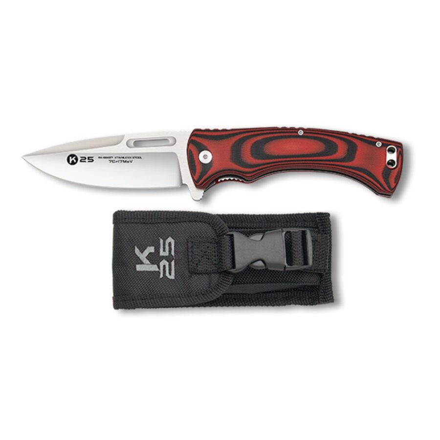 ΣΟΥΓΙΑΣ K25, CNC/G10 penknife. Black-red. Bl 9.80cm, 18867