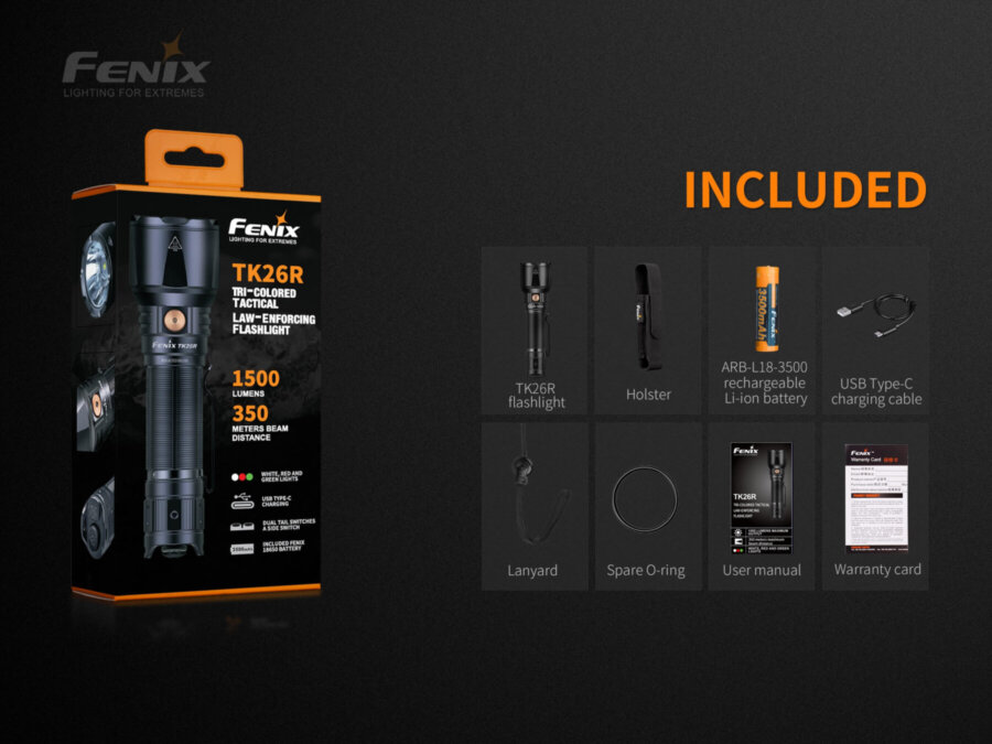 Φακός Fenix TK26R Επαναφορτιζόμενος με USB