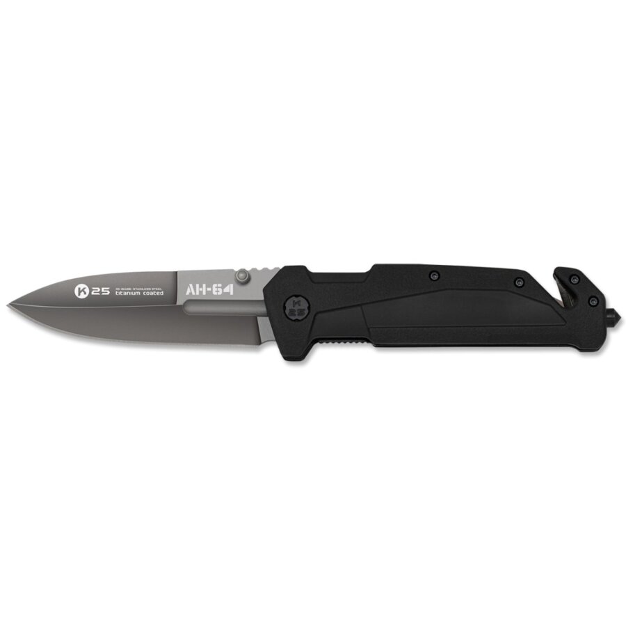 ΣΟΥΓΙΑΣ K25 AH-64 penknife.Black rubbered handle, blade 9cm, 18871