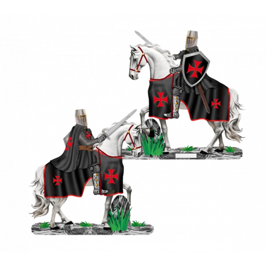 ΦΙΓΟΥΡΑ TOLE10 White horse. Black Templar with sword. 8cm, 39574