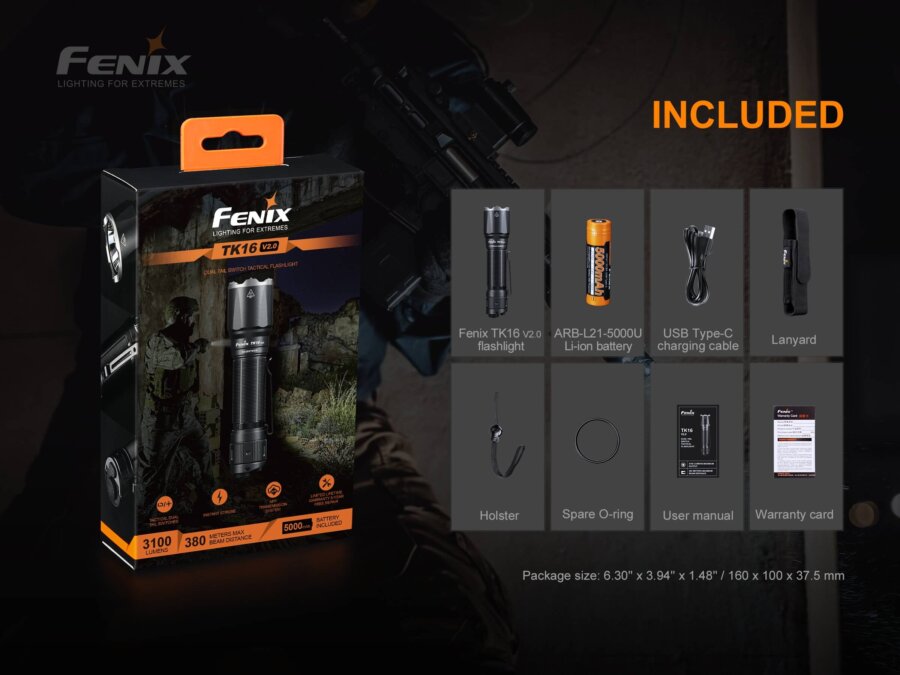 Φακός Fenix TK16 V2.0 Επαναφορτιζόμενος
