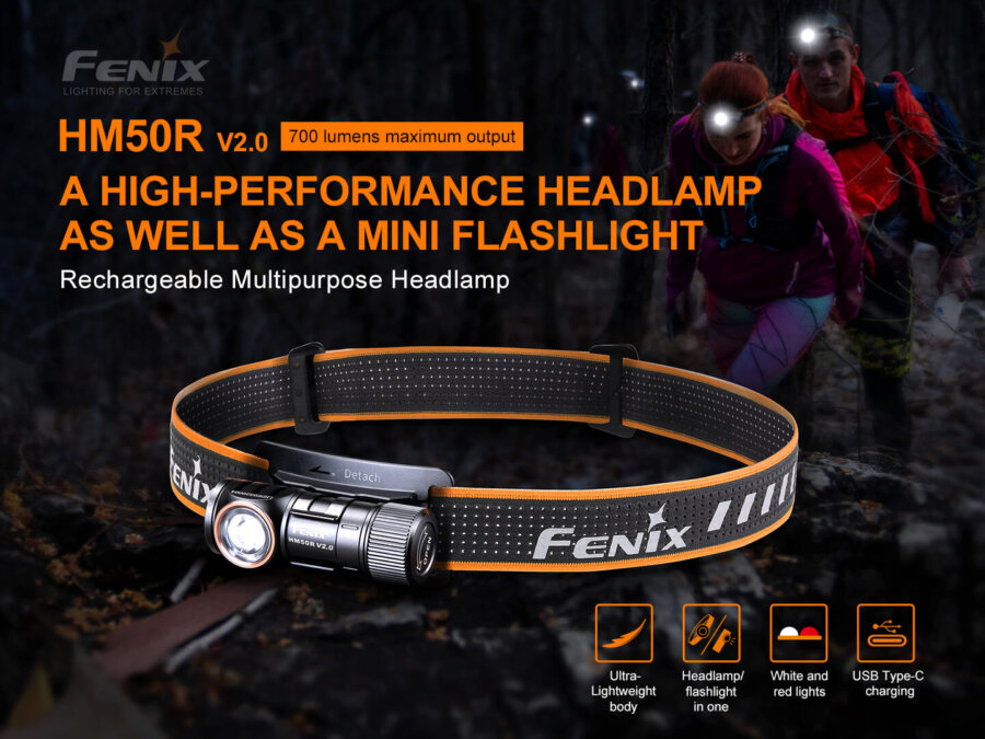 Φακός Κεφαλής Fenix HM50R V2.0 Επαναφορτιζόμενος