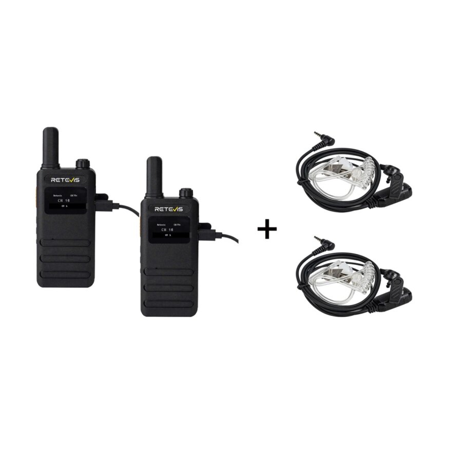 ΠΟΜΠΟΔΕΚΤΗΣ RETEVIS B63S, PMR16 + 2x G-Hook earpiece C9250A, Transparent