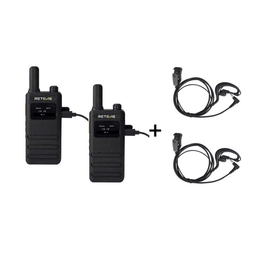 ΠΟΜΠΟΔΕΚΤΗΣ RETEVIS B63S, PMR16 + 2x G-Hook earpiece C9239A, Black