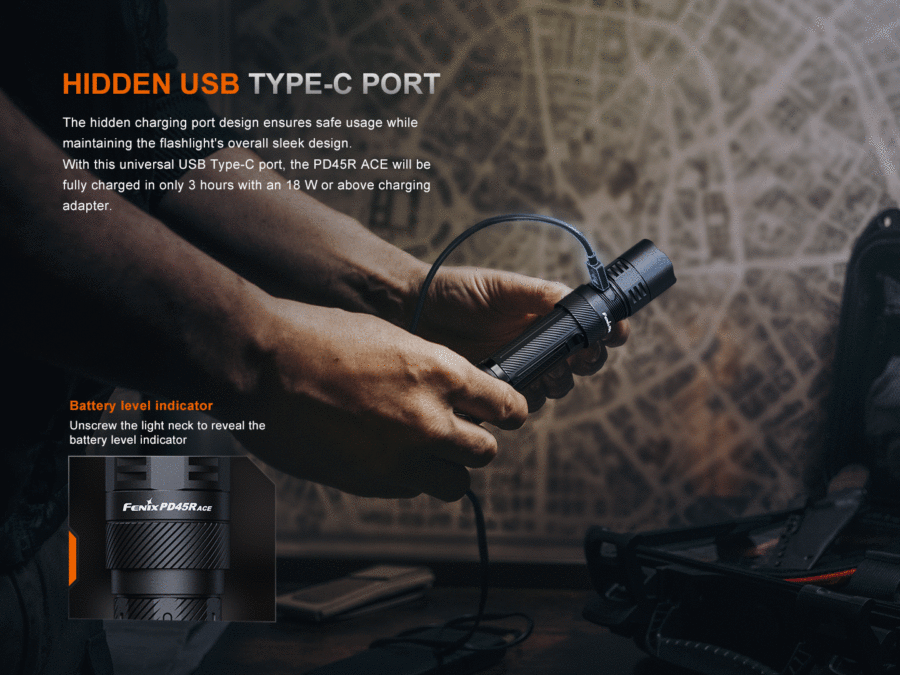 Φακός Fenix PD45R ACE Επαναφορτιζόμενος με USB
