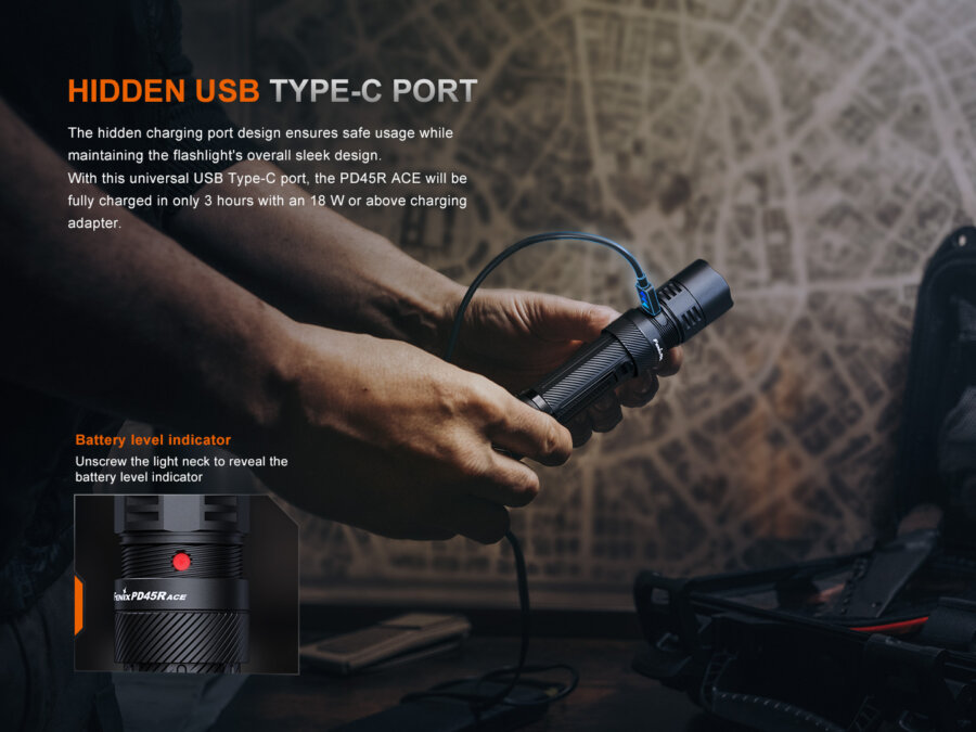 Φακός Fenix PD45R ACE Επαναφορτιζόμενος με USB