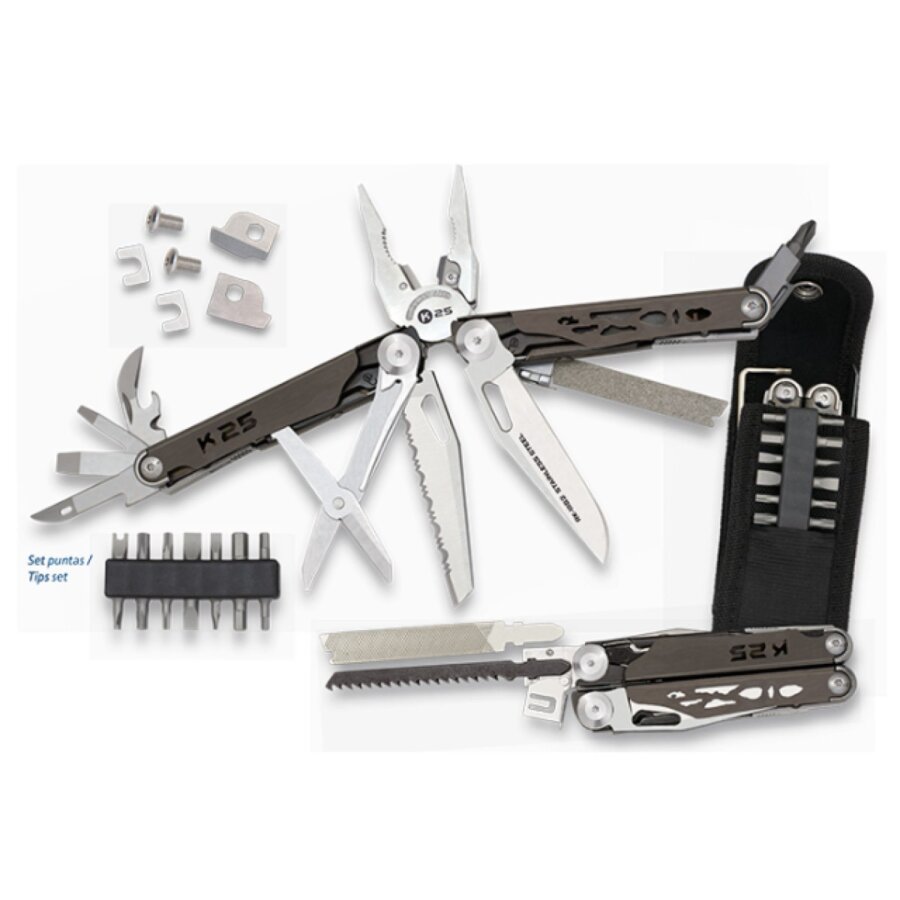 ΠΟΛΥΕΡΓΑΛΕΙΟ K25, titanium grip pliers.14 interc. tips