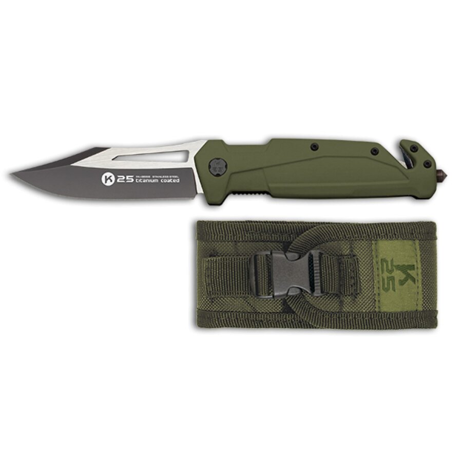 ΣΟΥΓΙΑΣ K25 pocket knife. Green rubber grip, blade size 9.30cm, 18998