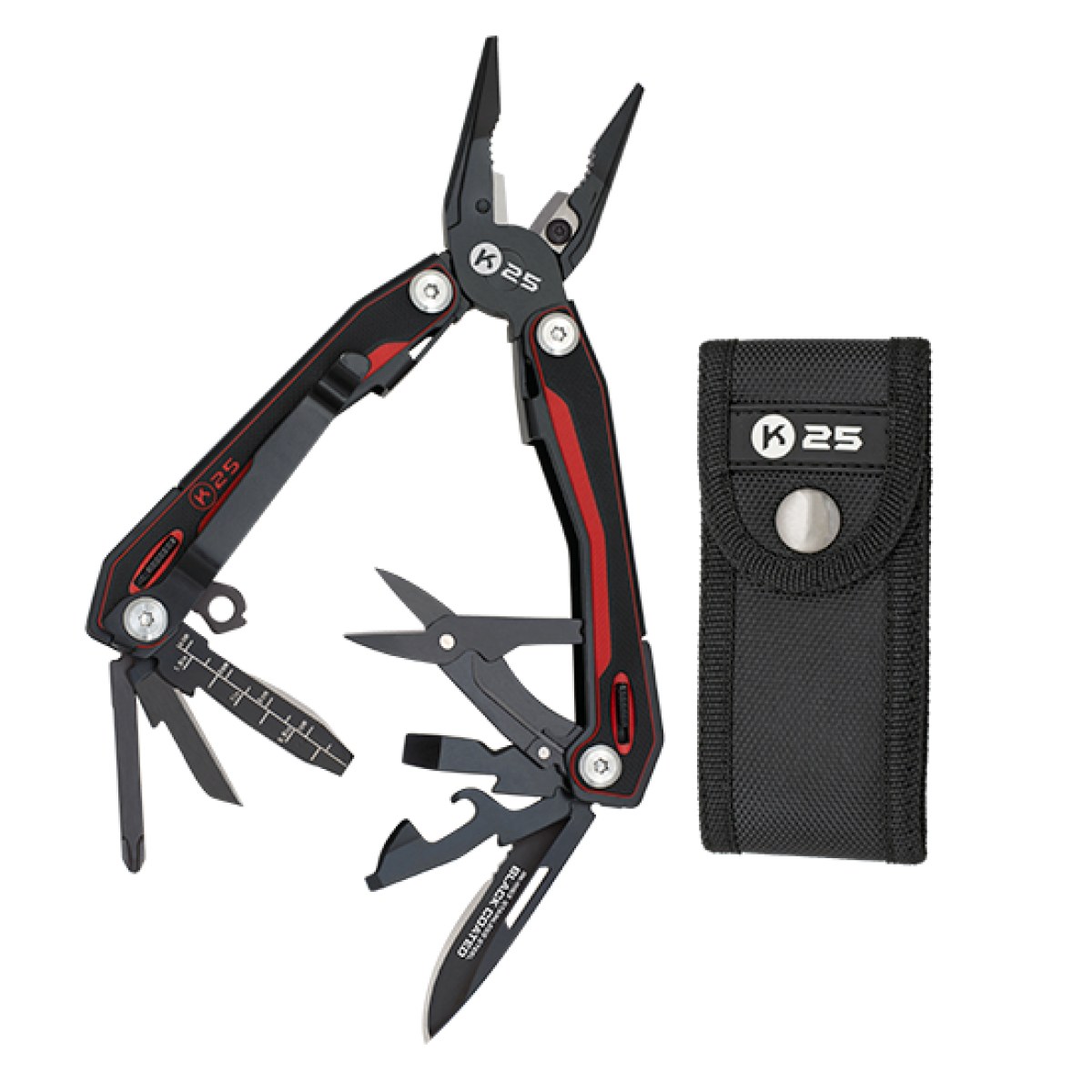 ΠΟΛΥΕΡΓΑΛΕΙΟ K25, G10 red/black pliers, 7Cr17Mov, 10 εργαλεια ΠΟΛΥΕΡΓΑΛΕΙΟ K25, G10 red/black pliers, 7Cr17Mov, 10 εργαλεια