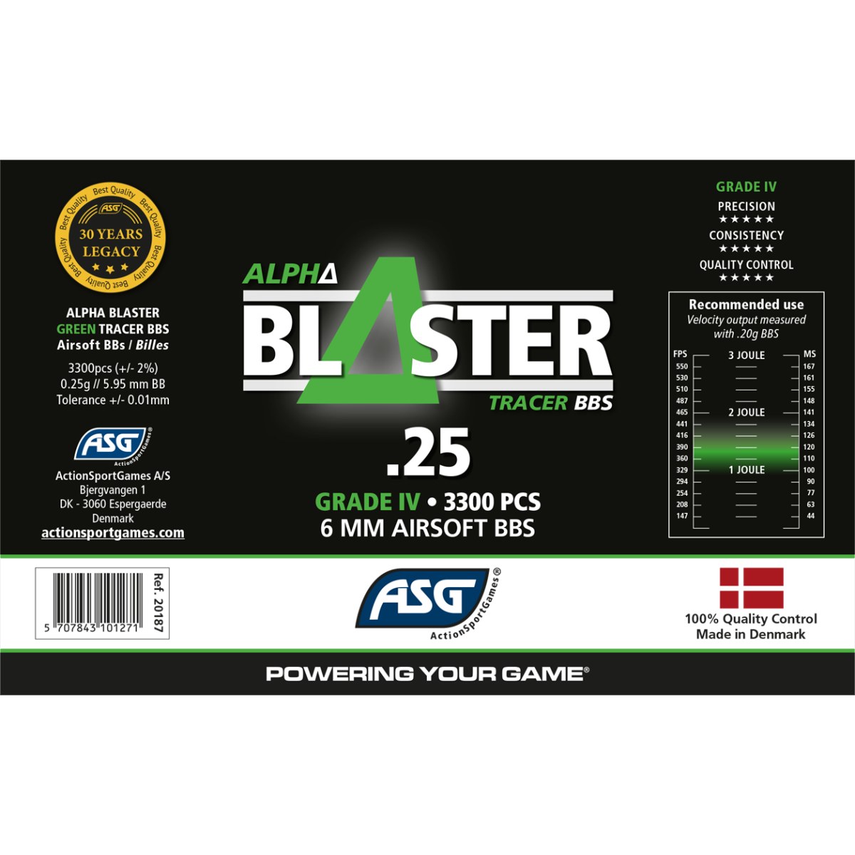 ΜΠΙΛΙΕΣ SOFT TRACER Alpha Blaster Green 0.25g / 3300pcs ΜΠΙΛΙΕΣ SOFT TRACER Alpha Blaster Green 0.25g / 3300pcs
