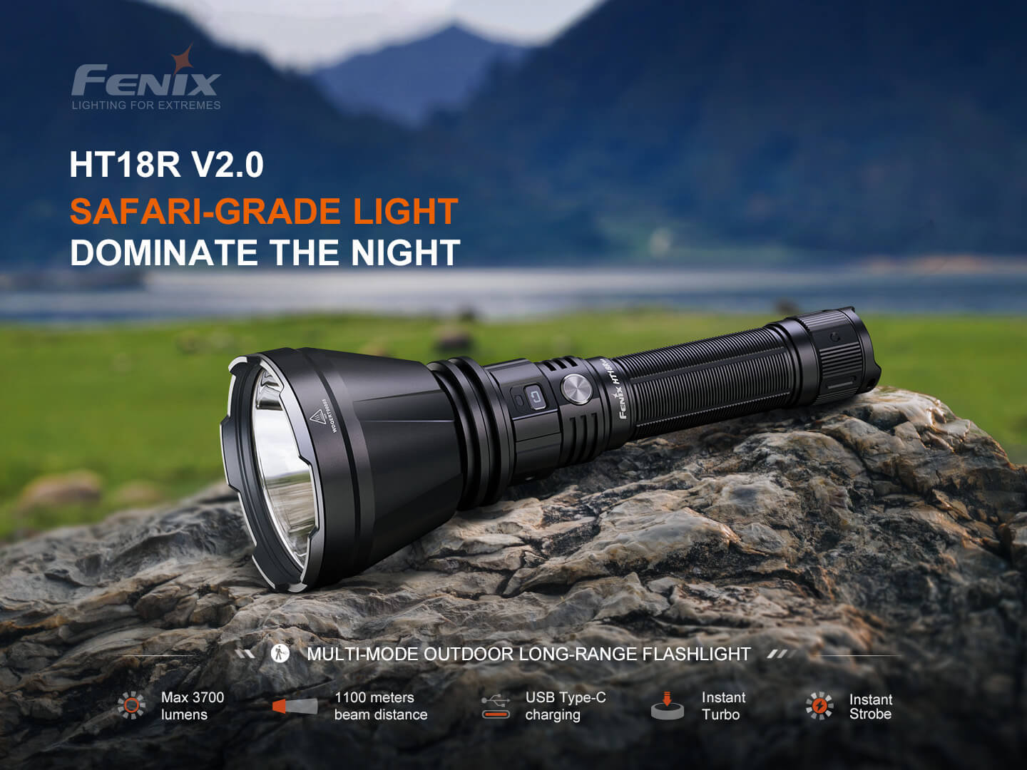 Φακός Fenix HT18R V2.0 Επαναφορτιζόμενος με USB Φακός Fenix HT18R V2.0 Επαναφορτιζόμενος με USB