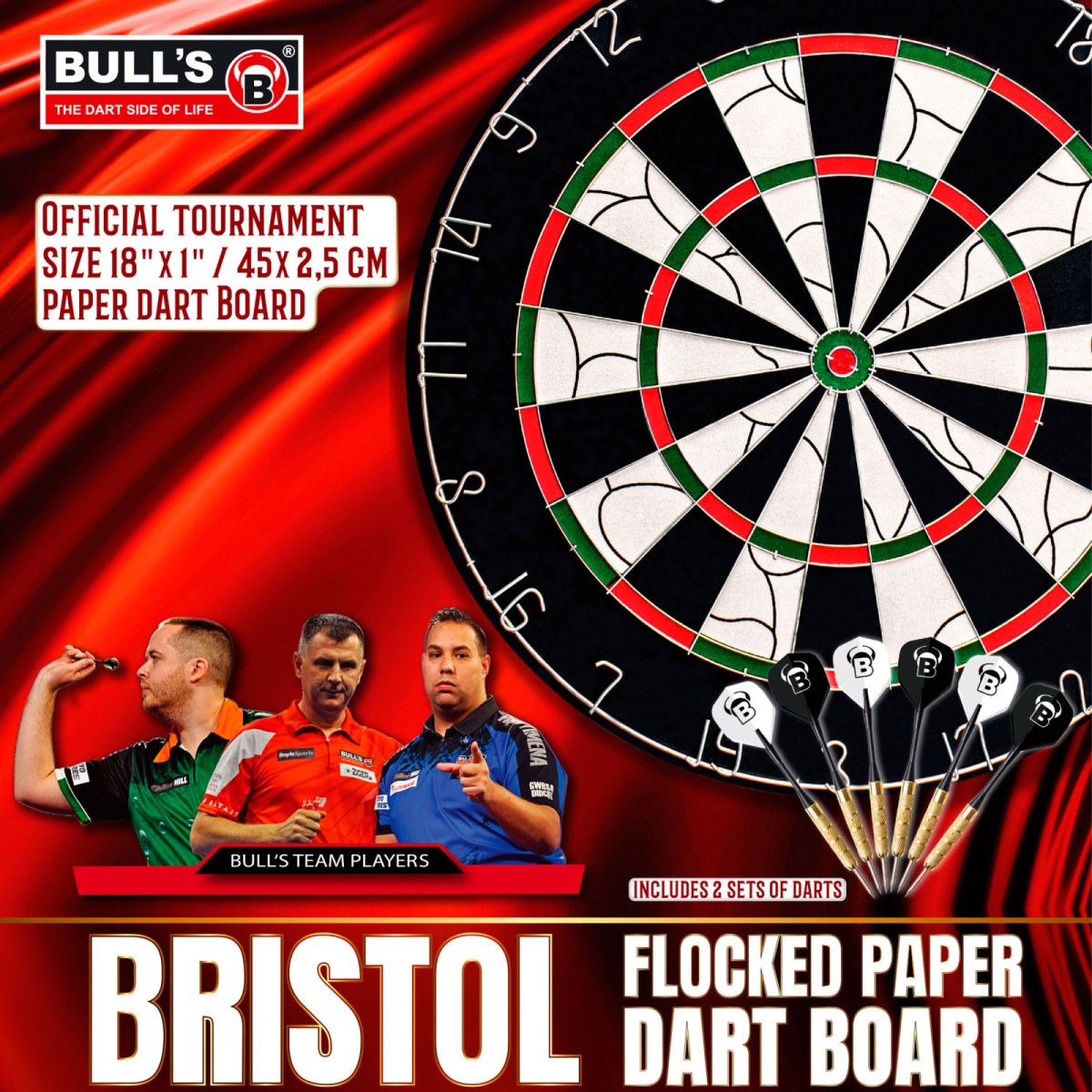 ΣΤΟΧΟΣ DART BULL'S Bristol Flocked Paper Dart Board ΣΤΟΧΟΣ DART BULL'S Bristol Flocked Paper Dart Board